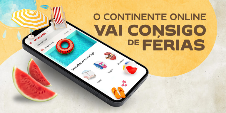 O Continente Online vai consigo de férias