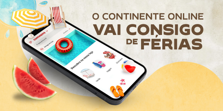 O Continente Online vai consigo de férias