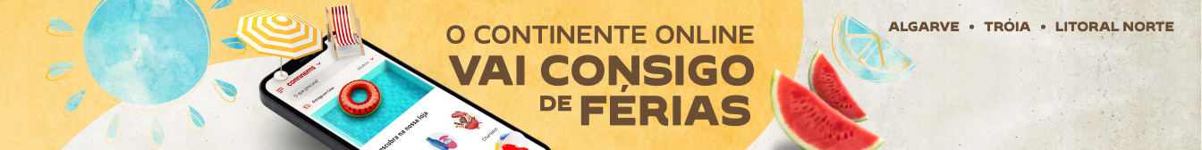 O Continente Online vai consigo de férias