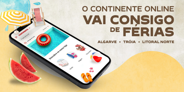 O Continente Online vai consigo de férias