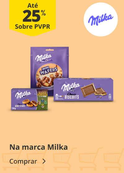  Até 25% Pvpr na marca Milka 
