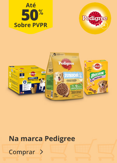  Até 50% PVPR na marca Pedigree 