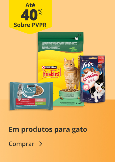 Até 40% PVPR em produtos para gato