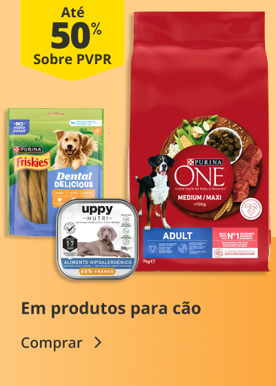 Até 50% PVPR em produtos para cão