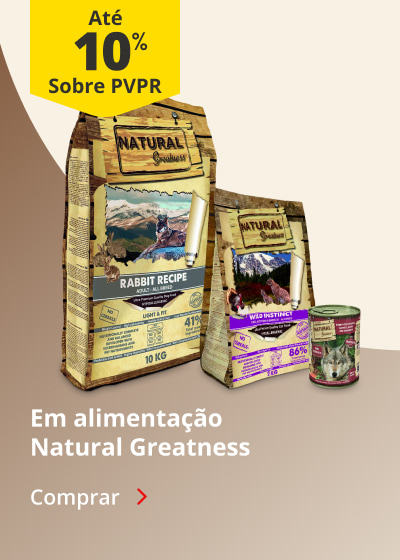 Até 10% PVPR em alimentação Natural Greatness