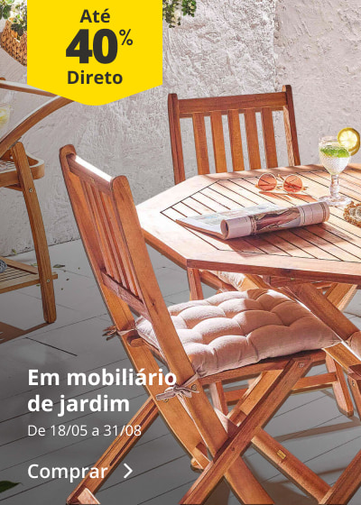 Até 40% em mobiliário de jardim