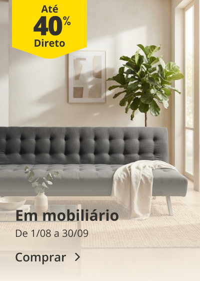 Até 40% em mobiliário