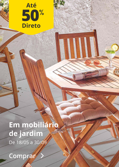 Até 50% Mobiliário de jardim
