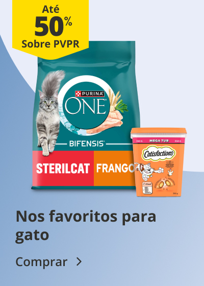 Até 50% PVPR nos favoritos para gato