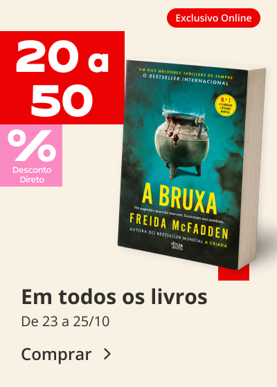 20 a 50% em todos os livros