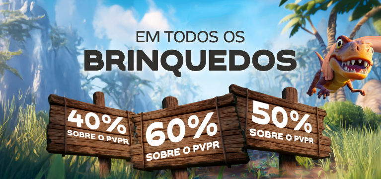 Até 60% em todos os brinquedos