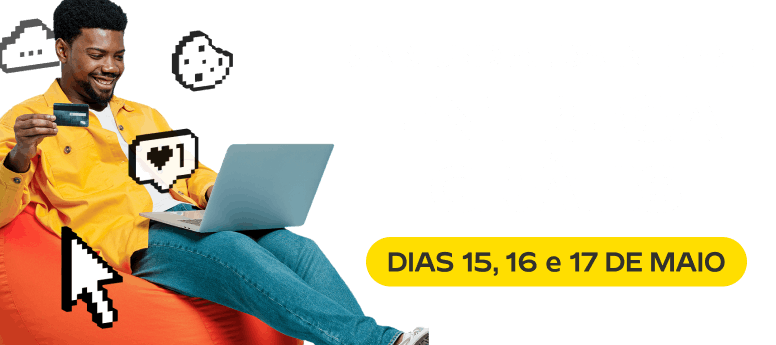 Dia Mundial da Internet: Entrega Grátis, só nos dias 15, 16 e 17 de maio de 2026.