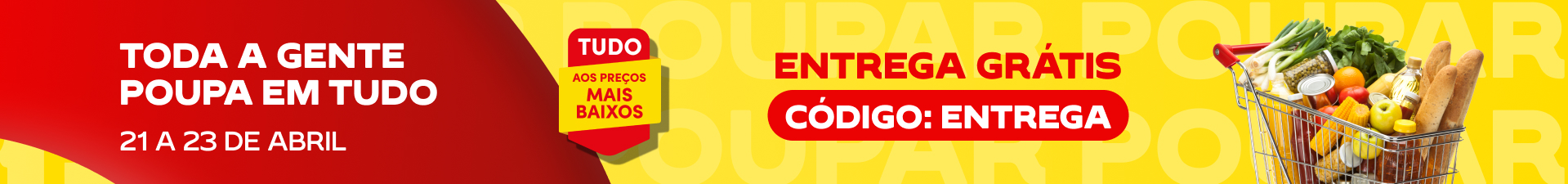 Aproveite a entrega grátis, de 21 a 23 de abril! Utilize o código de desconto: ENTREGA numa encomenda de valor igual ou superior a 50€.