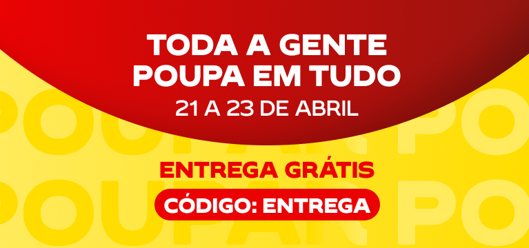 Aproveite a entrega grátis, de 21 a 23 de abril! Utilize o código de desconto: ENTREGA numa encomenda de valor igual ou superior a 50€.