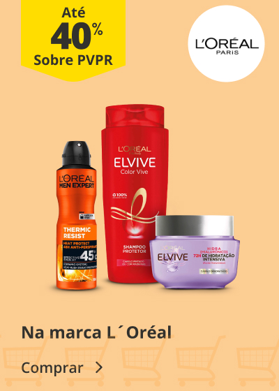Até 40% PVPR Na marca L´Oreal