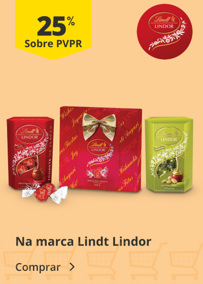 25% PVPR na marca Lindt Lindor