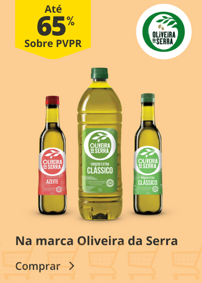 Até 65% PVPR na marca oliveira da serra
