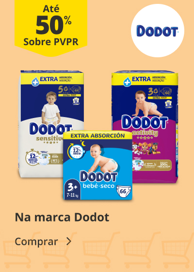 Até 50% PVPR Na marca Dodot