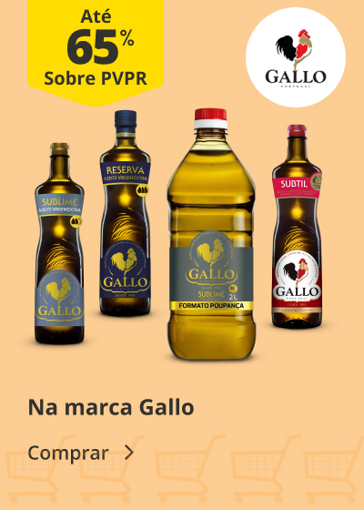 Até 65% PVPR na marca Gallo