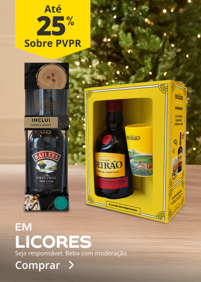 Até 25% PVPR em Licores