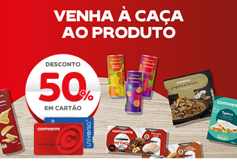 Venha à Caça aos Produtos! Experimente novos produtos Continente com 50% de desconto. Saiba mais.