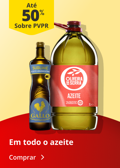 Até 50% PVPR em todo o azeite