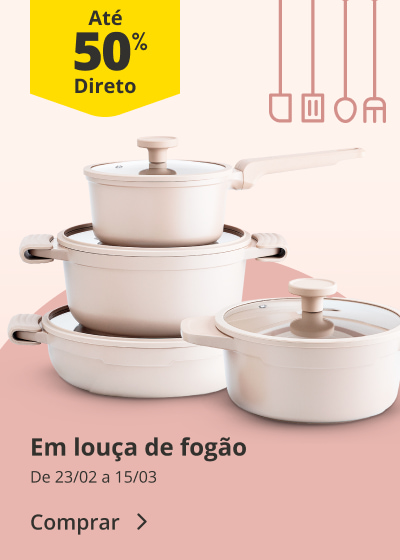 Até 50% Desconto Direto em Louça de fogão