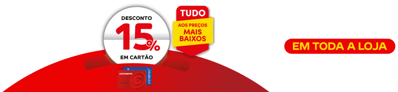 15% Desconto em Cartão em toda a loja