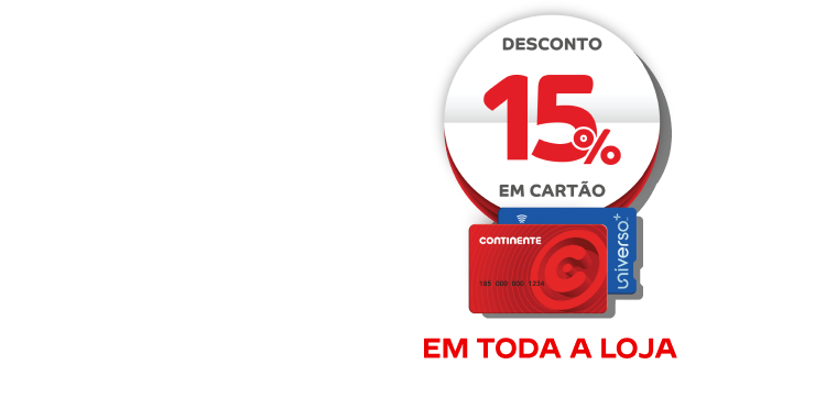 15% Desconto em Cartão Continente em toda a loja