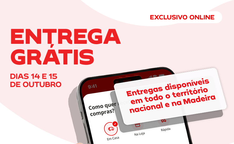 ENTREGA Grátis, só nos dias 14 e 15 de outubro de setembro de 2026.