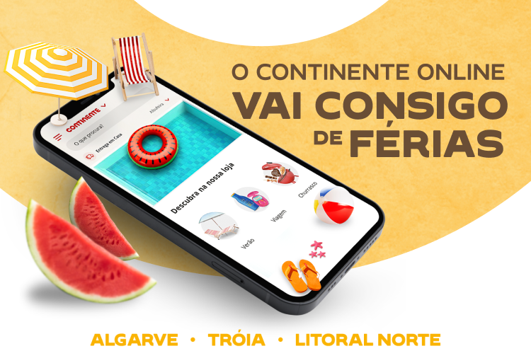 O Continente Online vai consigo de férias: Algarve, Tróia e Litoral Norte